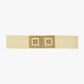 Beige woven belt with square buckle with gold details