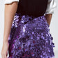 Big sequin mini skirt in purple