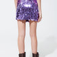 Big sequin mini skirt in purple