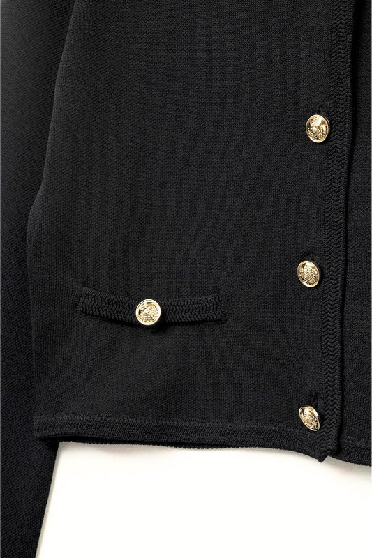 Black Cardigan with Gold Buttons