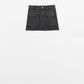 Black denim miniskirt with cargo pockets