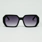 Q2 Black Diamond-Shaped Sunglasses and goldden detail