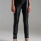 Q2 black faux leather effect skinny pants