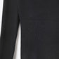 black fine ribbed knit sweater with wide boat neck