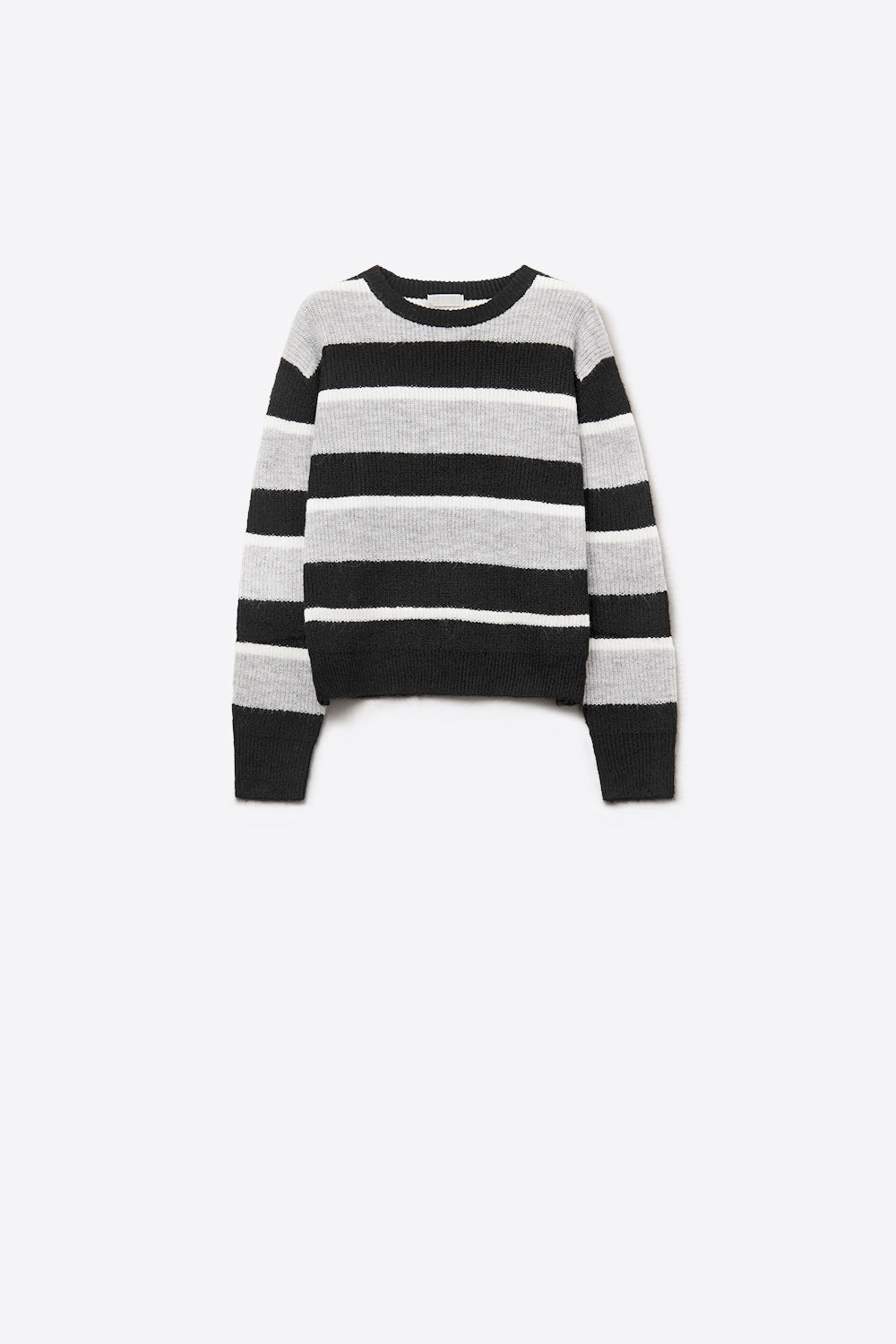 Black jersey with white and grey stripes