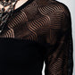 Black knitted top with lace contrast detail