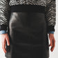 Black leather effect miniskirt