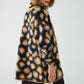 black Leopard print cardigan made of knitted fabric with wool