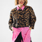 black Leopard print sweater made of knitted fabric with wool