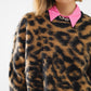 black Leopard print sweater made of knitted fabric with wool