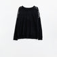 Black long sleeves sweater with sequins on the shoulders