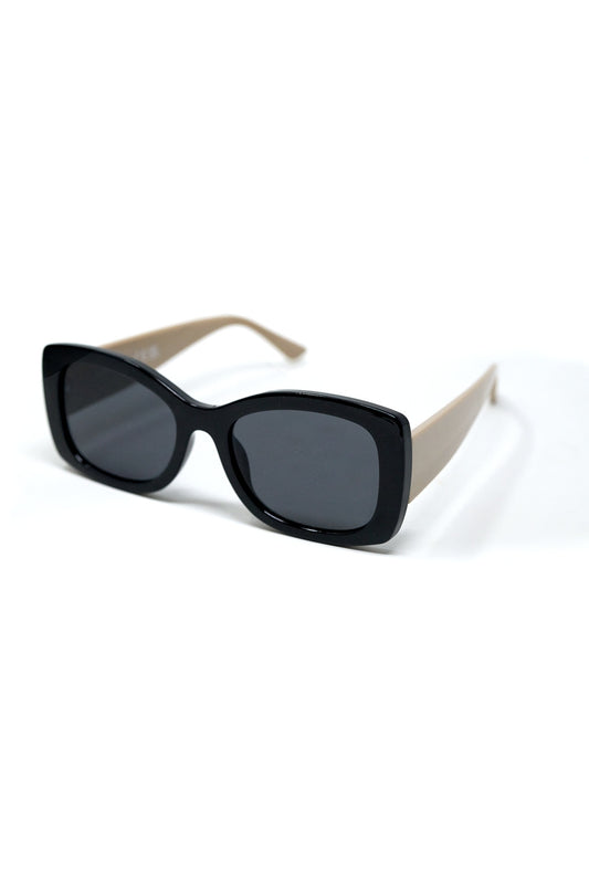 Black Oversized Oval Sunglasses in Acetate