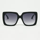 Q2 black Oversized square sunglasses with golden metallic detail