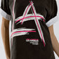 Black Relaxed t-shirt printed LA Los Angeles logo