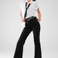 Black Skinny Flared Jeans With Front Pocket Detail