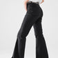 Black Skinny Flared Jeans With Front Pocket Detail