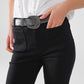 Black Skinny Flared Jeans With Front Pocket Detail