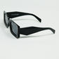 Black square sunglasses with detail on the side