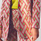 Blazer in pink geometric print