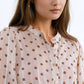 Blouse with balloon sleeves and polka dots in Beige