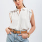 Q2 Blouse with frill sleeve in white