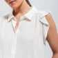 Blouse with frill sleeve in white