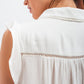 Blouse with frill sleeve in white