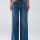 Q2 Blue Flare Jeans With Stitching Detail