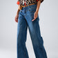 Blue Flare Jeans With Stitching Detail