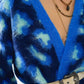 Blue Leopard print cardigan with wool