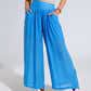 Q2 Blue Palazzo style Pants With Side Pockets And Thick Waist Band