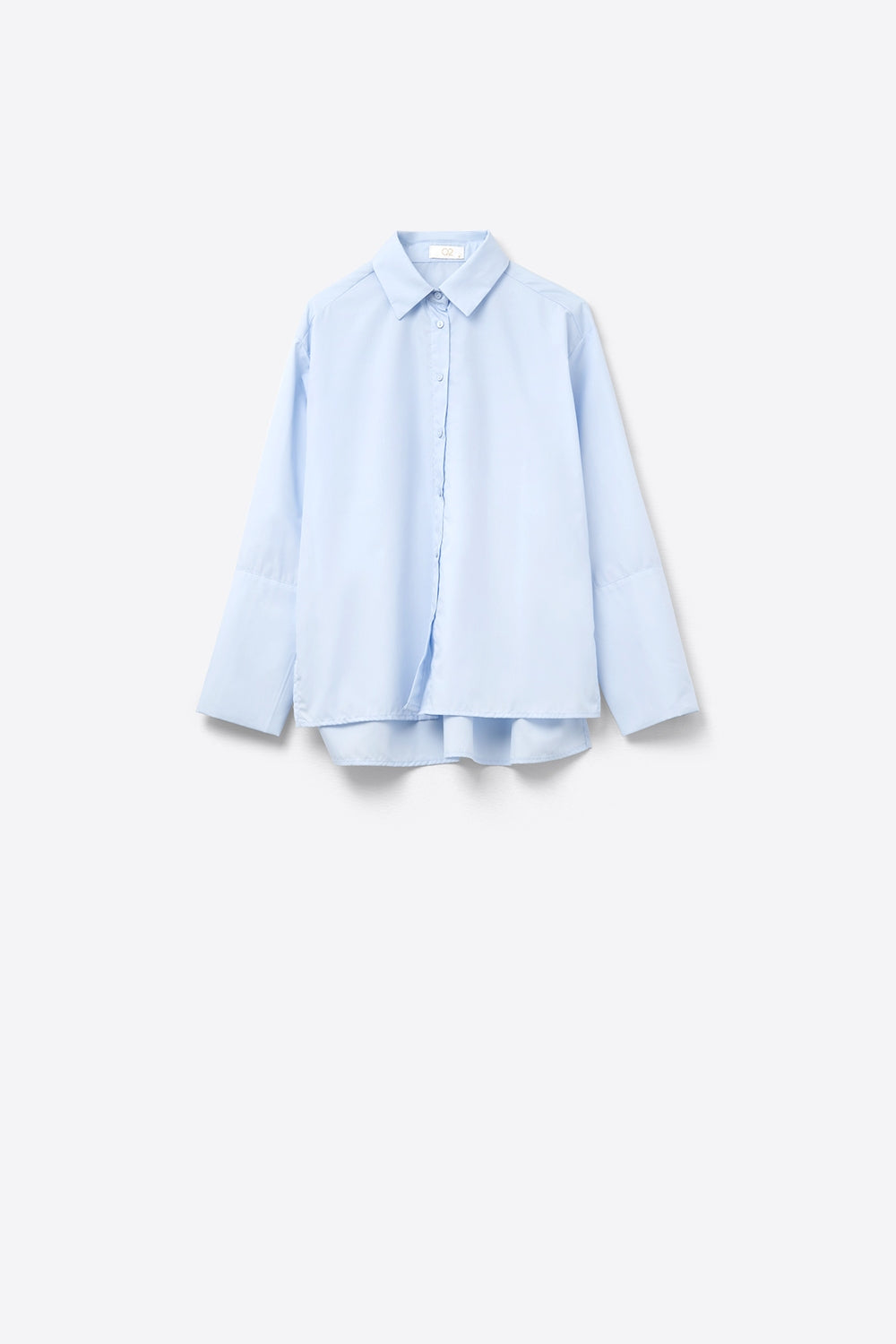 Q2 Blue poplin shirt with extra-wide cuffs
