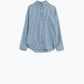 Blusa con botones de rayas azules