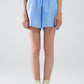 Q2 Blue Striped Flowing Shorts