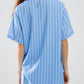 Blue Striped Short-Sleeved Shirt