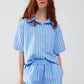 Blue Striped Short-Sleeved Shirt