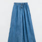 Blue tencel Denim-Style Wide-Leg Fluid Pants