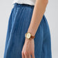 Blue tencel Denim-Style Wide-Leg Fluid Pants