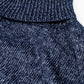 Blue turtleneck jumper with dropped sleeves