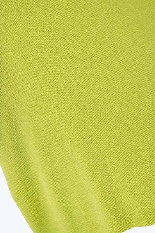 Boat Neck Comfy Ribbed Top in Lime Green
