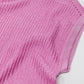 Jersey de canalé con cuello barco y mangas japonesas en rosa