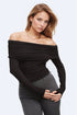 Q2 Bodycon Off Shoulder viscose Top In Black