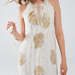 boho maxi chiffon dress with gold flower print