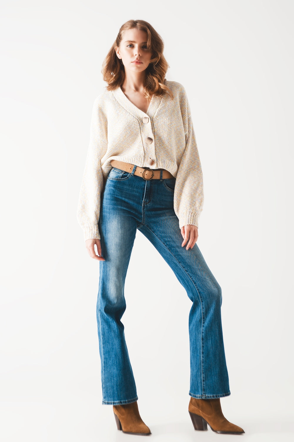 Bootcut flared high waisted jeans