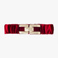 Q2 Bordeaux elastic velvet belt with metal closure