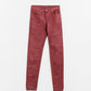 Bordeaux Faux Leather Super Skinny Pants