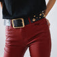 Bordeaux Faux Leather Super Skinny Pants