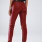 Bordeaux Faux Leather Super Skinny Pants