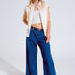 Boyfriend Wide leg  five pocket jeans in dark wash