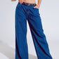 Boyfriend Wide leg  five pocket jeans in dark wash